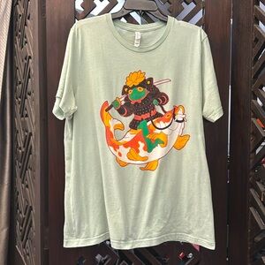 Unisex XL tee limited run Jed Henry Ukiyo-e "Koi Rider"